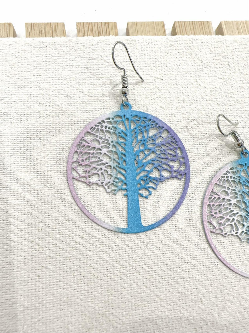 Boucles d'oreilles filigrane fantaisie arbre de vie