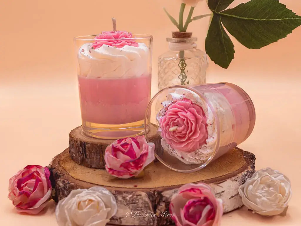 Bougie gourmande artisanale pivoine 100% végétale