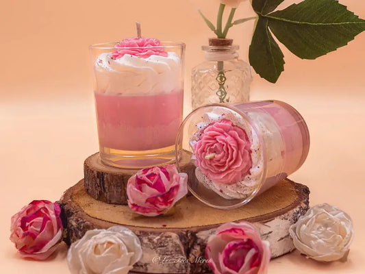 Bougie gourmande artisanale pivoine 100% végétale