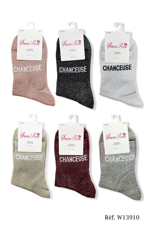 Chaussettes brillantes "CHANCEUSE"