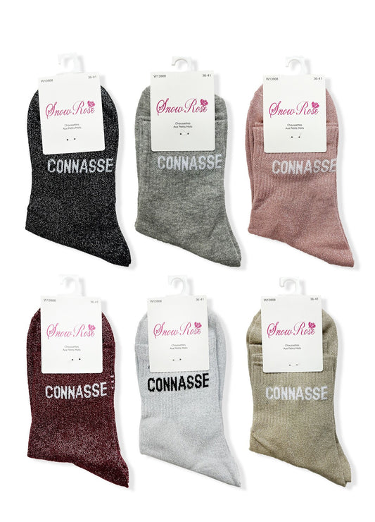 Chaussettes brillantes "CONNASSE"