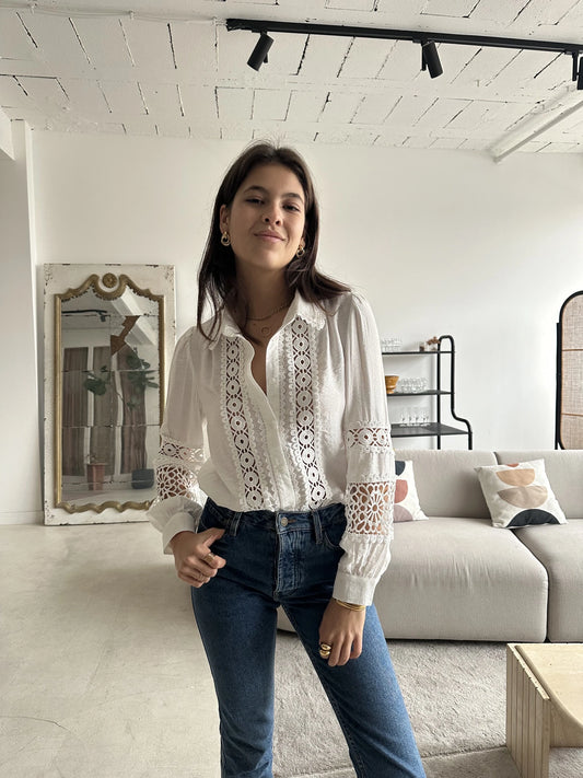 Chemise coton en dentelle