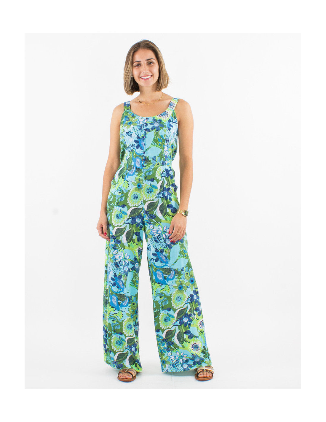 Combinaison pantalon hippie avec dos nu