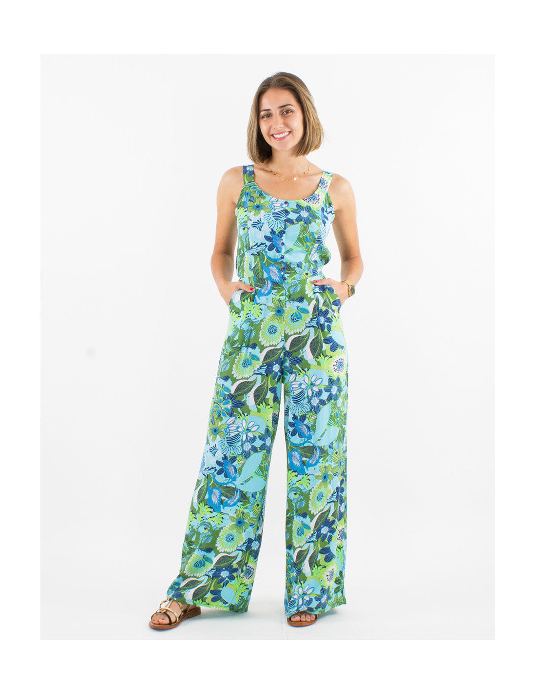 Combinaison pantalon hippie avec dos nu