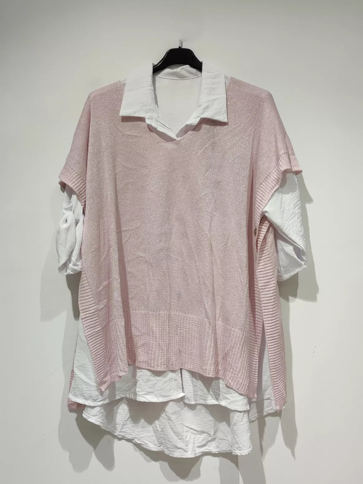 Ensemble 2 pièces chemise + pull type poncho