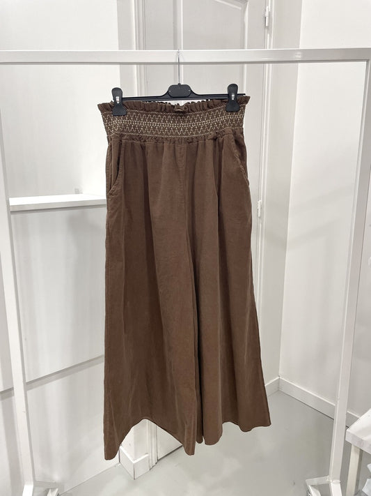 Pantalon jupe en velours cotelé marron ou noir