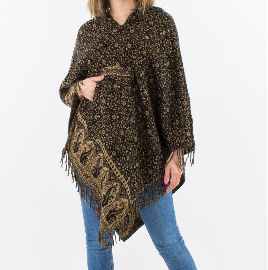 Poncho à capuche Coline
