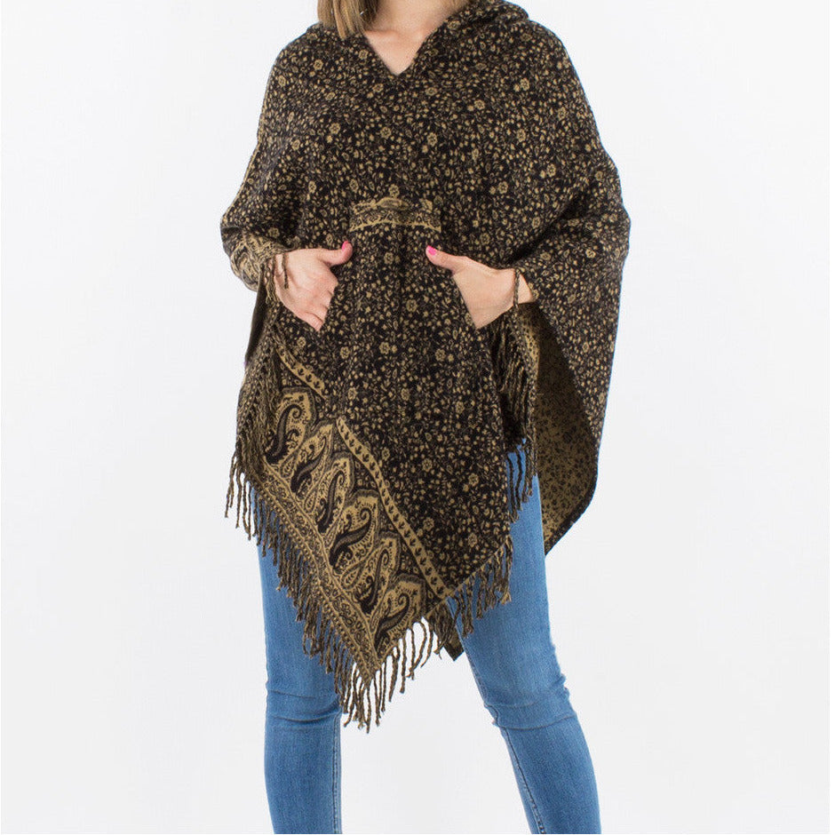 Poncho à capuche Coline