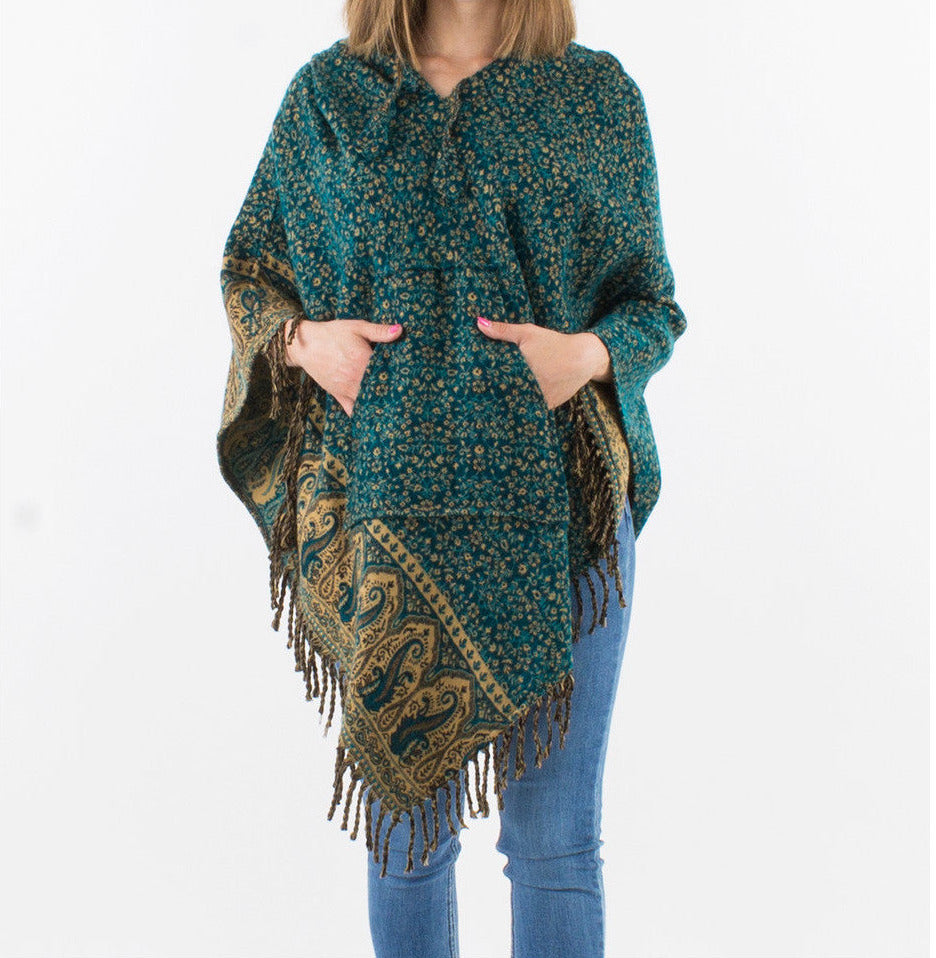 Poncho à capuche Coline