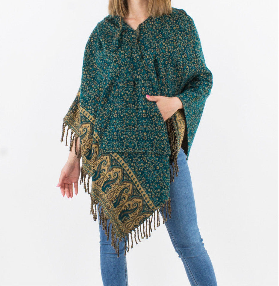 Poncho à capuche Coline