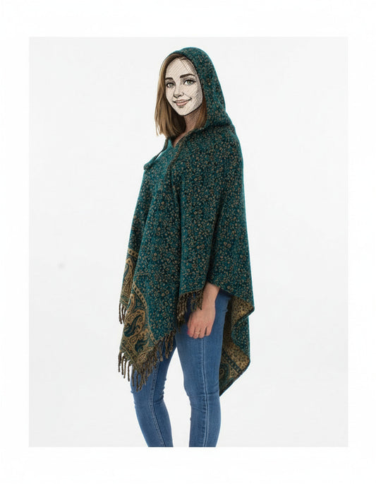 Poncho à capuche Coline