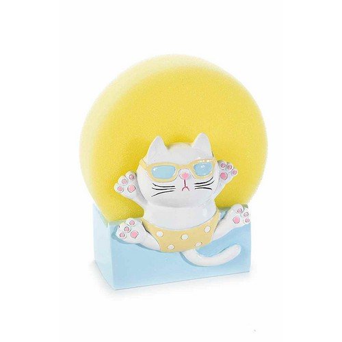 Porte éponge en céramique pour les amoureux des chats