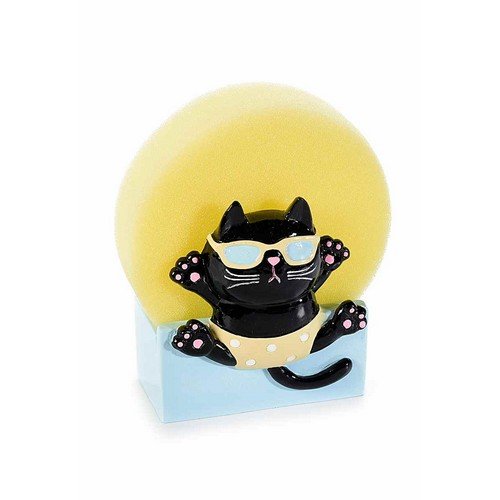 Porte éponge en céramique pour les amoureux des chats