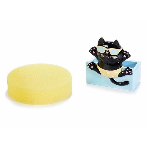 Porte éponge en céramique pour les amoureux des chats