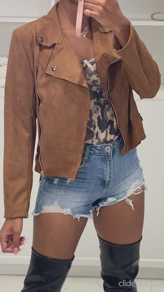Veste courte suédine