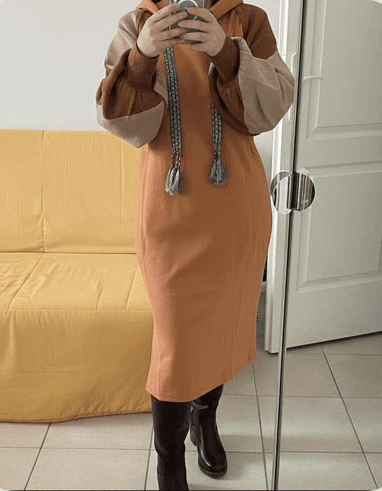 Robe Sweat à Capuche "Elora" marron