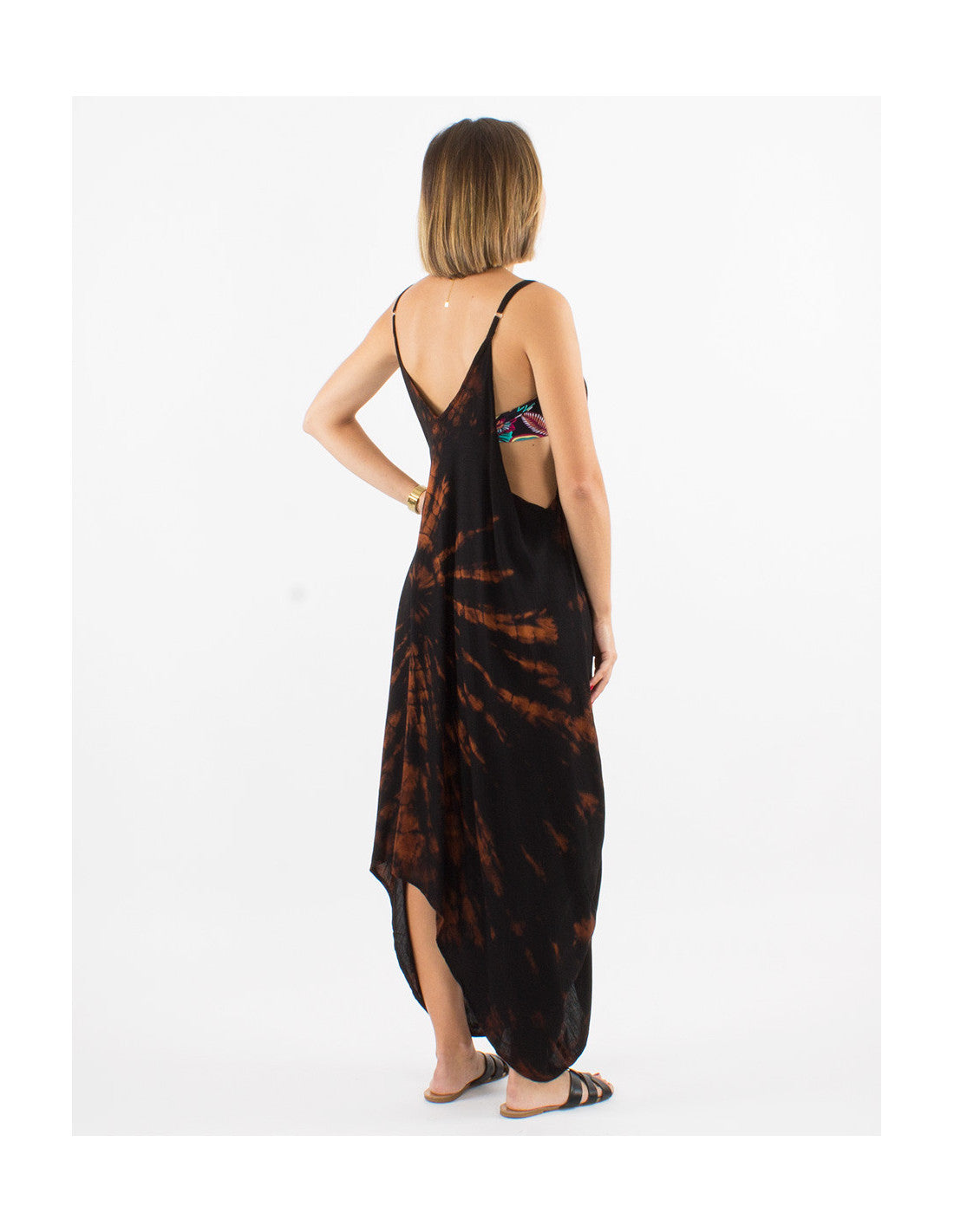 Robe de plage asymétrique Tie and Dye