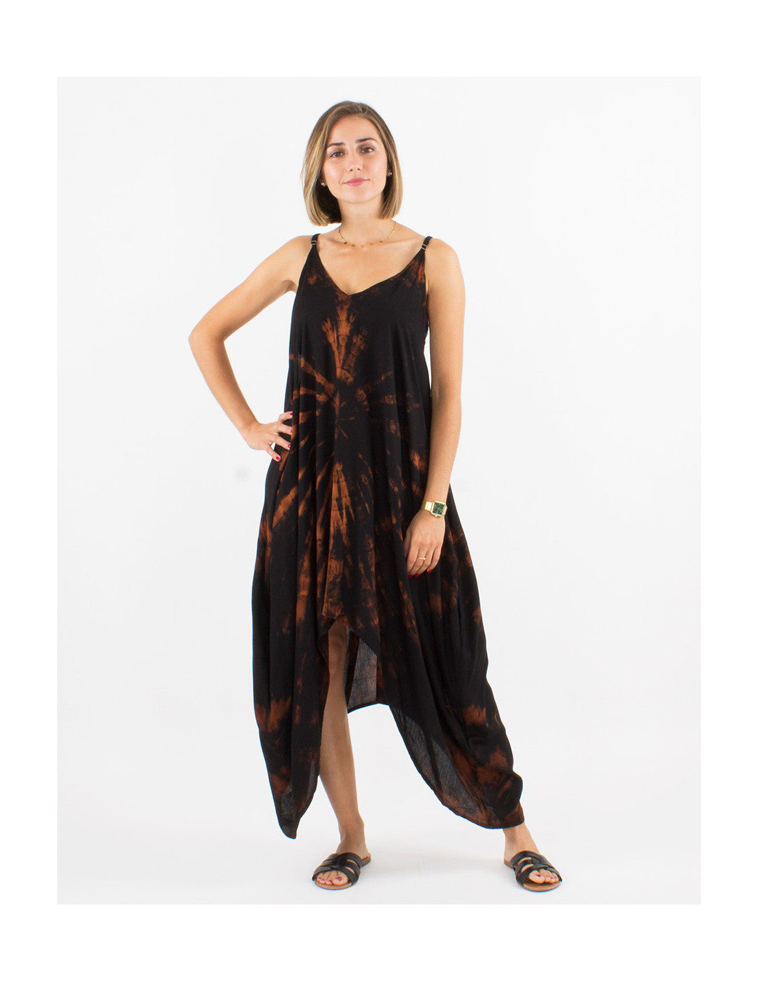 Robe de plage asymétrique Tie and Dye