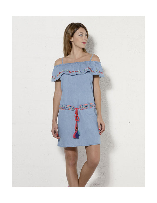 Robe courte en jean