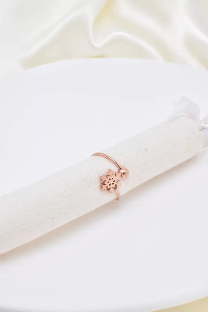 Bague en acier inoxydable flocon de neige