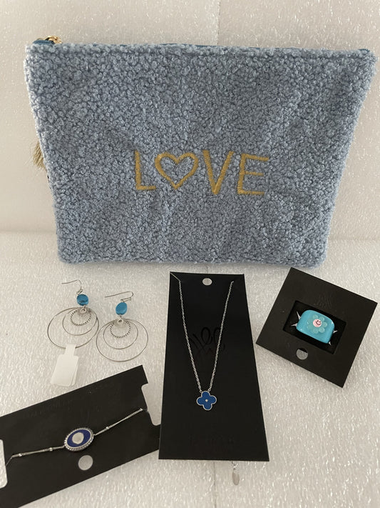 Pochette cadeau LOVE BLEU