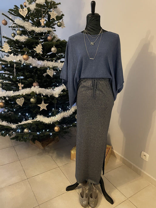 Jupe droite en lurex