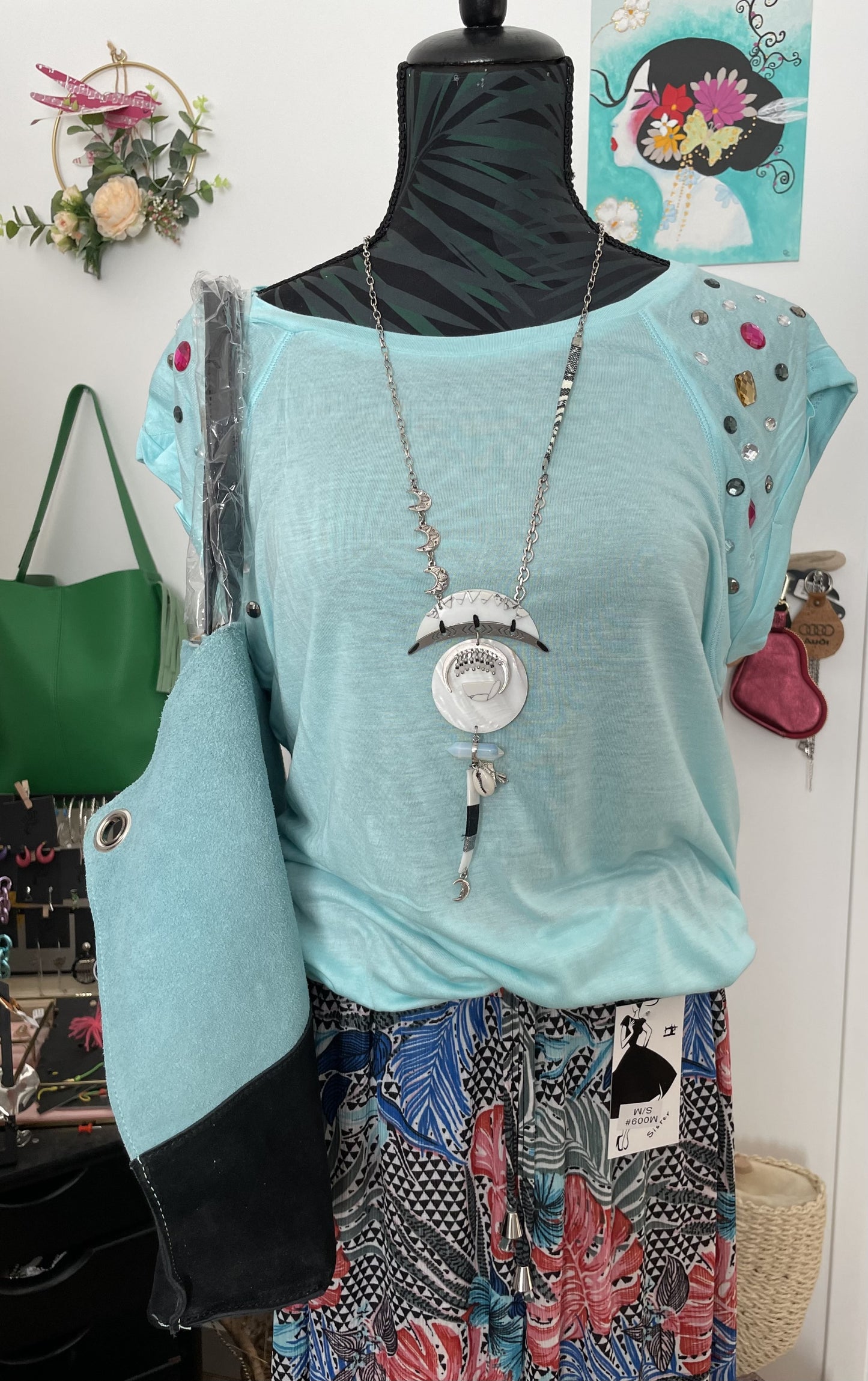 🌴 Pantalon Large à Imprimé Tropical – Élégant & Confortable