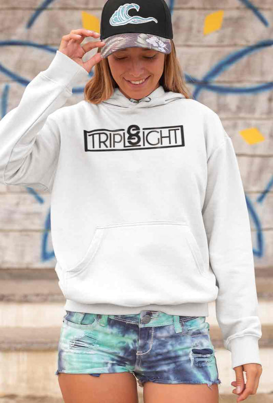 Sweat blanc à capuche